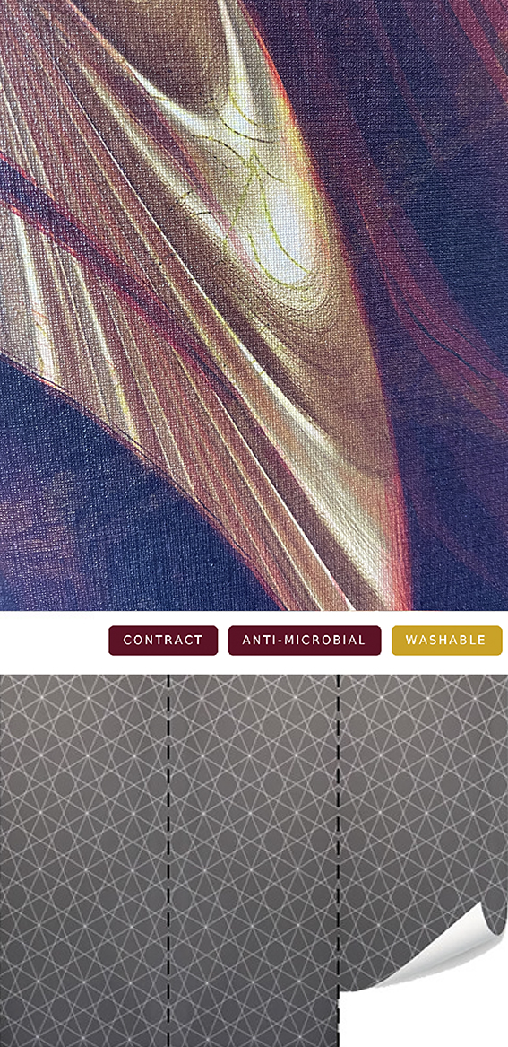 Technical layout visualization showing wall panels with 50 cm width strips